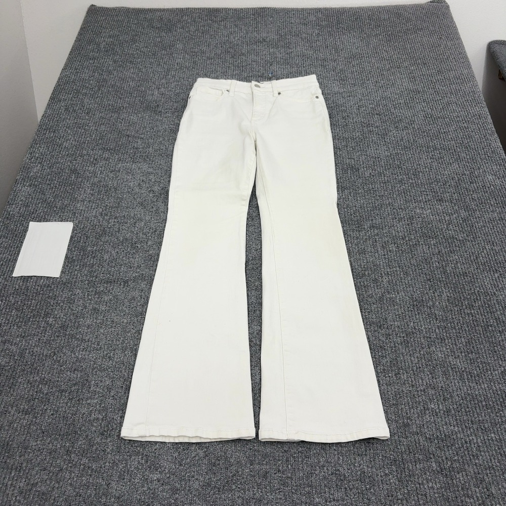 Banana Republic Jeans Womens 6 White Cotton High Rise Bootcut Petite Casual